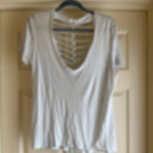 Monrow Light Blue Cut-Out Tee Shirt.  Size Medium.